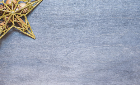 Christmas background with golden star. Top viewの写真素材