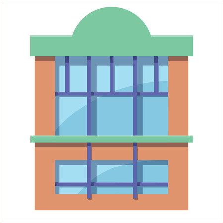 Cartoon flat stall or kiosk isolated on white background. Front. Tobacconist, pawnshop, bookshop. Outdoor.のイラスト素材