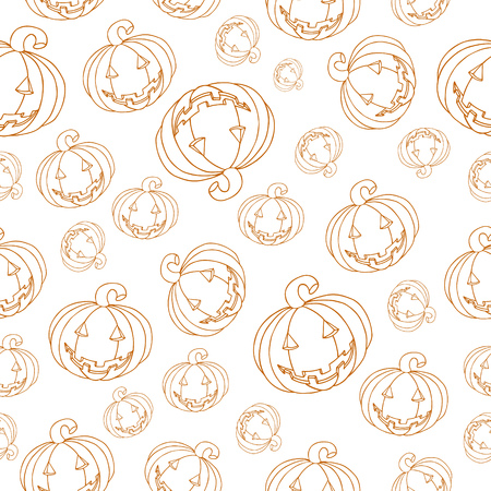 Seamless pattern with halloween pumpkinsのイラスト素材