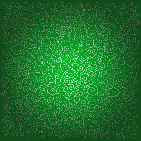 Pattern with curls on dark green background. Can be used for wallpaper, pattern fills, greeting cards, webpage backgrounds, wrapping paper, scrap booking and textile or fabric.のイラスト素材