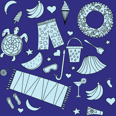 Interesting seamless pattern with beach