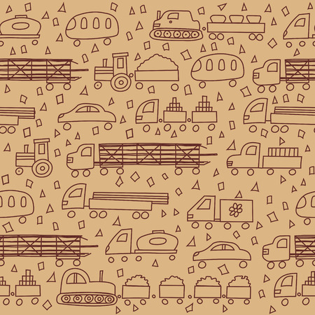 Seamless pattern with fun different transportのイラスト素材