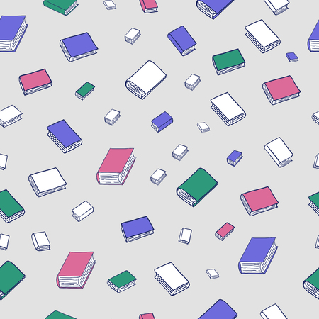 Fun seamless pattern with cartoon books. Can be used for wallpaper, pattern fills, greeting cards, webpage backgrounds, wrapping paper or fabric.のイラスト素材