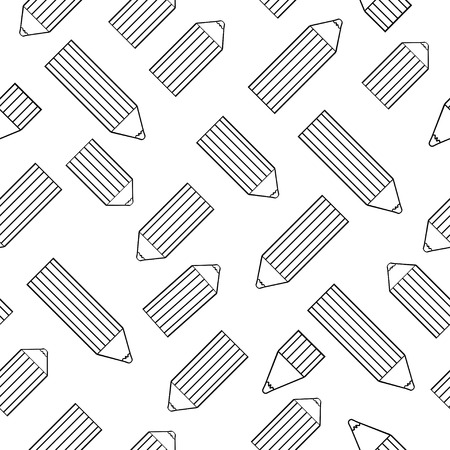Seamless pattern with cute cartoon pencils. Vector  illustration. Good for pattern fills, surface design, textile, fabric, wrapping paper and coversのイラスト素材