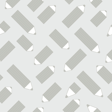 Seamless pattern with cute cartoon pencils. Vector illustration. Good for pattern fills, surface design, textile, fabric, wrapping paper and coversのイラスト素材
