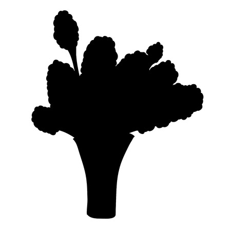 Silhouette of cartoon lilac bouquet in simple vase. Vector illustration isolated on white background.のイラスト素材