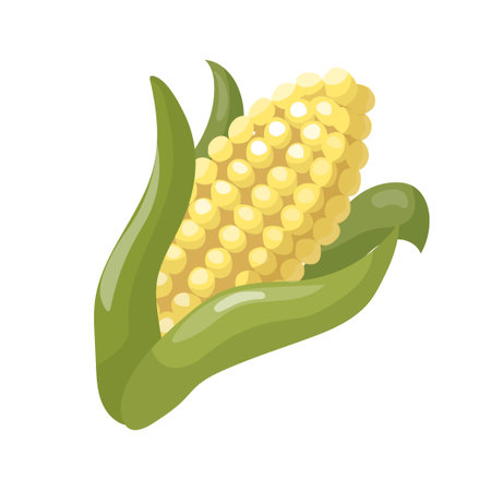 Cartoon corn isolated on white background. Vector illustration