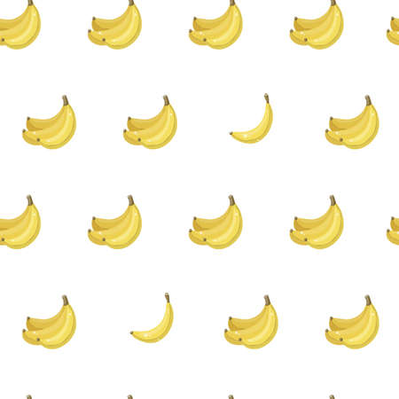 Vector seamless fruit kids background. Abstract geometric pattern with bananas. Textile fabric print.のイラスト素材