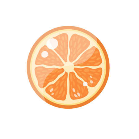 Orange isolated on white background. Slice. Vector illustrationのイラスト素材