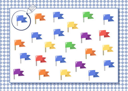 Circle blue color. Kindergarten worksheet to help children strengthen his visual discrimination...