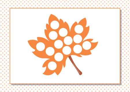 Printable worksheet. Finger painting. Cute cartoon ice cream. Vector illustration. Horizontal A4 page Color maple leafのイラスト素材