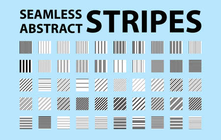 Big set of 50 seamless simple abstract striped patterns. Good for vector swatches.のイラスト素材