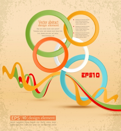 colorful vintage abstract 3d balls  design elements のイラスト素材