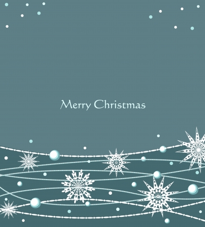 Vector Christmas festive background with snowflakesのイラスト素材