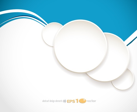 vector blue abstract background with 3d circlesのイラスト素材