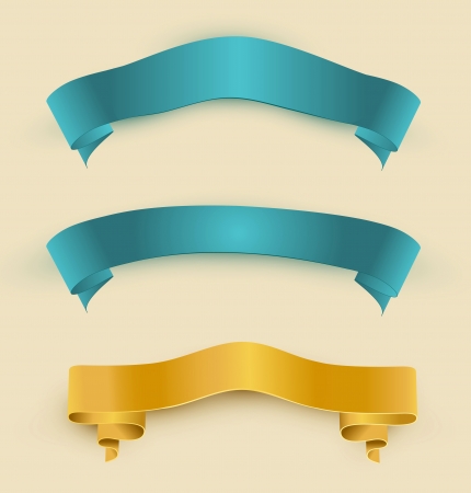 vector set with ribbonsのイラスト素材