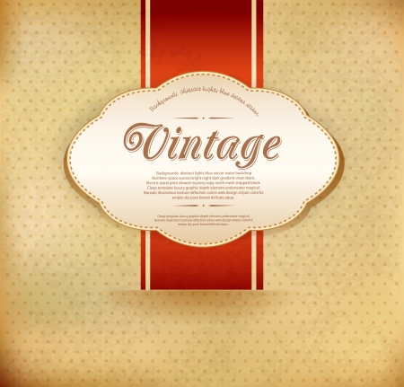 Vector vintage background with ribbonのイラスト素材