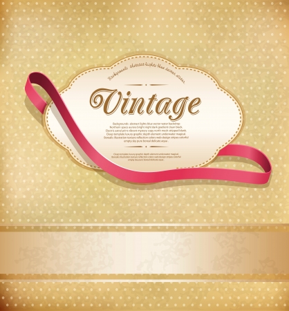 Vector vintage background with ribbonのイラスト素材