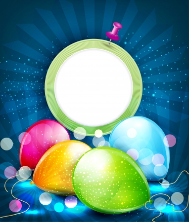 congratulation vector background with balloons and a round frame for textのイラスト素材
