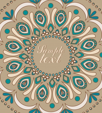 Vector Vintage background with oriental ornamentsのイラスト素材