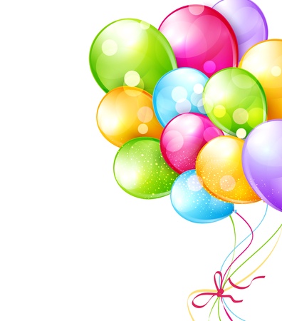vector holiday background with multi-colored balloons isolatedのイラスト素材