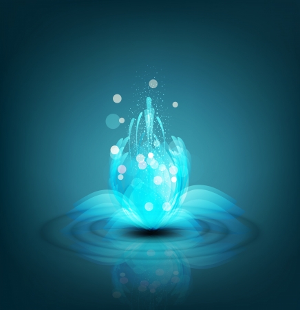 vector romantic background with luminous liliesのイラスト素材