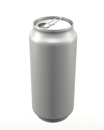 Aluminum can for storing drinks isolated on a white backgroundの写真素材