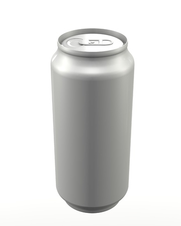 Aluminum can for storing drinks isolated on a white backgroundの写真素材