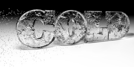 Written icy cold, with gradient background from white to blackの写真素材
