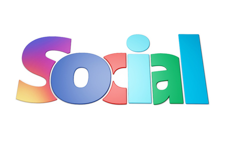 Social write colored with the principal social network color