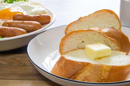 French bread in breakfast morningの写真素材