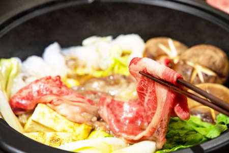 Japanese Sukiyakiの写真素材