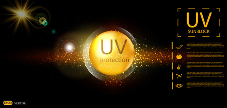UV protection or ultraviolet sunblock icon Vector illustration design.のイラスト素材