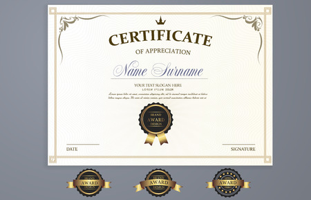 vector certificate templateのイラスト素材