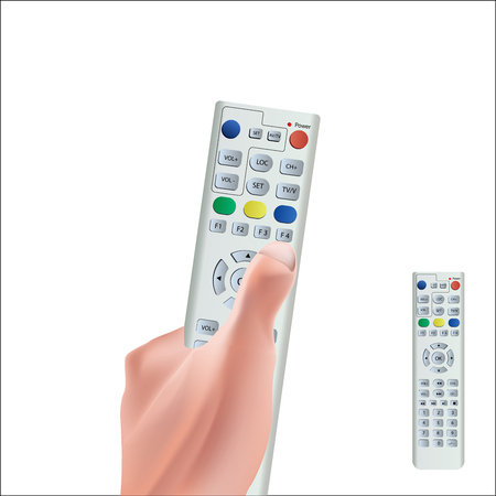 hand holding remote control.のイラスト素材