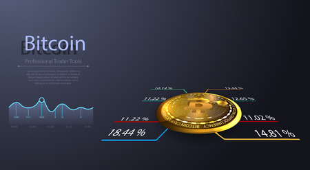 Bitcoin symbol and price chart. Cryptocurrency concept.のイラスト素材