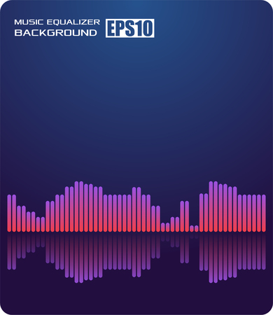 Music abstract background blue. Equalizer for music, showing sound waves with music waves, music background equalizer vector concept.のイラスト素材