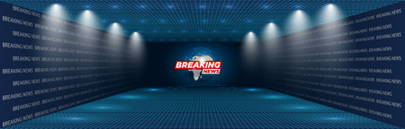 Futuristic HUD tunnel. HUB display screens for tech titles and background, news headlineのイラスト素材