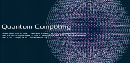 Quantum computing, deep learning artificial intelligence, signal cryptography infographic vector...