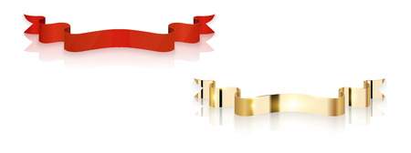 set of Gold and Red Realisticのイラスト素材