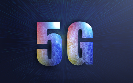 Poster 5g Internet Connection. Creative vector illustration of 5G signal transmission technology, new wireless internet wifi connection backgroundのイラスト素材