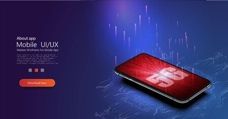 5G new wireless internet wifi connection. Global network high speed network. 5G symbol construted with glowing lines with a lightspeed burst on backgroundのイラスト素材