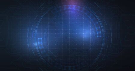 Abstract blue technology concept background. High Tech digital Electronics illustration.Vector illustration.のイラスト素材