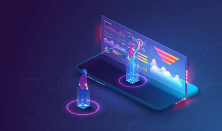Online statistics and data Analytics.Digital money market, investment, finance and trading. Perfect...