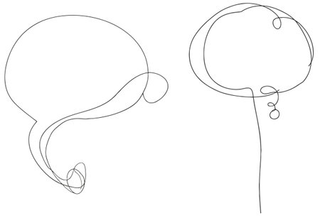 Continuous one line drawing of speech bubbleのイラスト素材