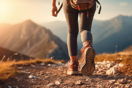 Hiking in the mountains.の素材