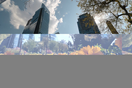 Buildings of the financial center of Mexico Cityの素材