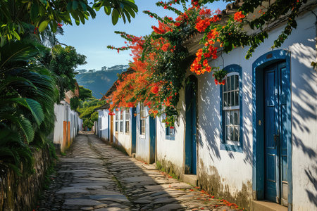 Streets and houses of the historical center in Rio de Janeiroの素材