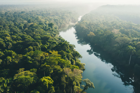 Birds-eye view of the Amazon rainforestの素材