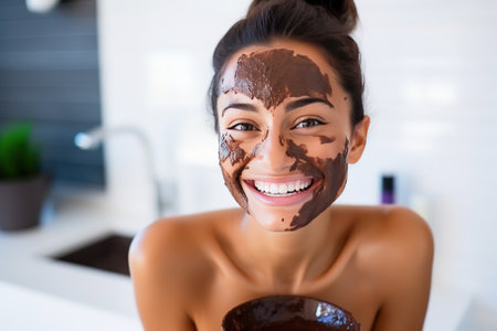 The girl does grooming proceduresの素材